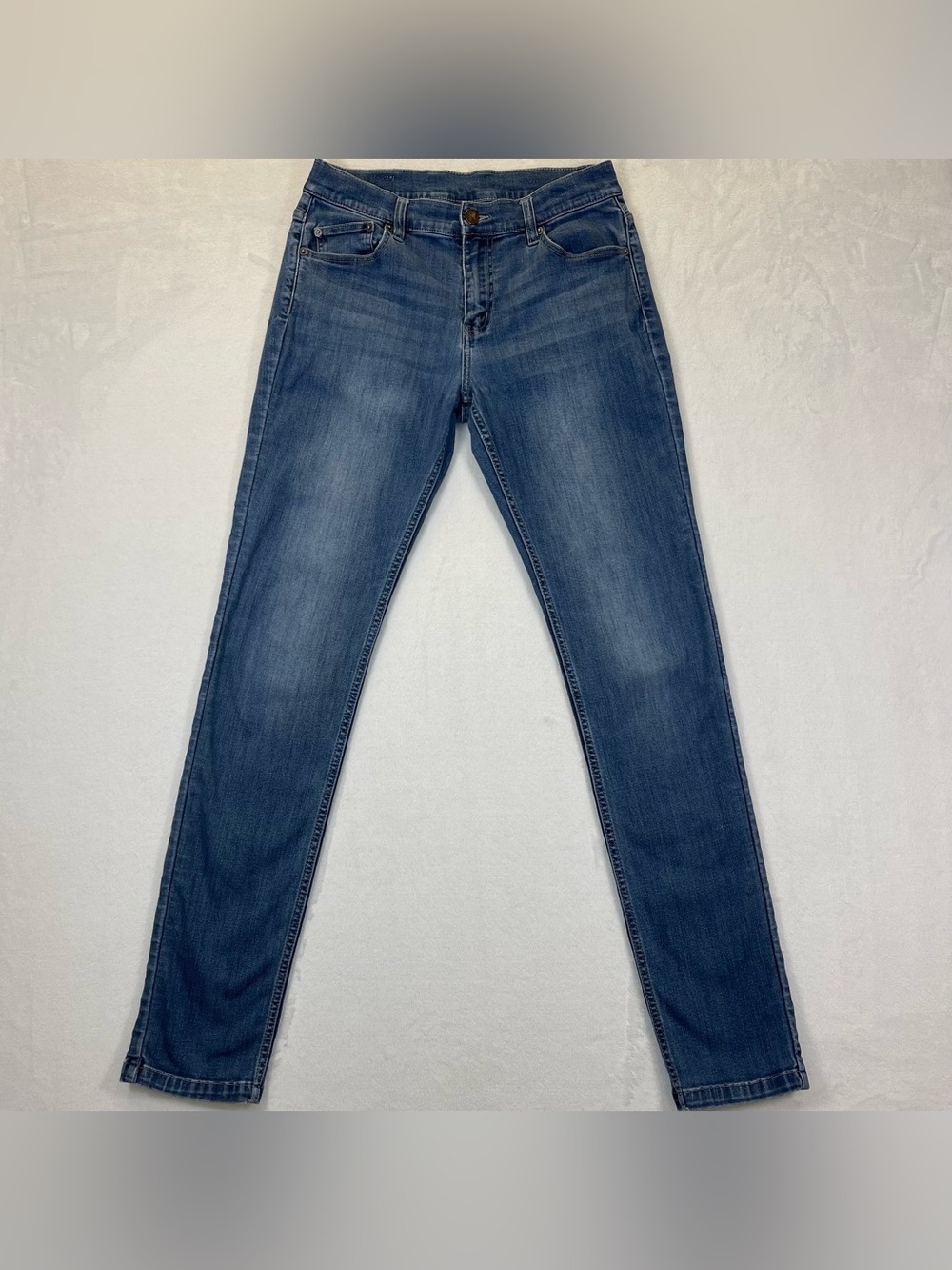 Mugsy Jeans Mens 32x34 Blue Medium Wash Stretch Denim Slim Straight